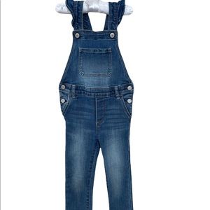 GAP - Toddler denim ruffle skinny overalls- 3T